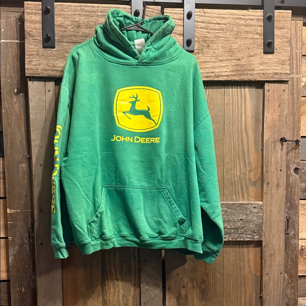 John Deere Green and Yellow Logo Pullover Hoodie